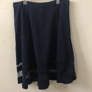 Navy Vintage/Retro Style Skirt - Torrid - Size: 16